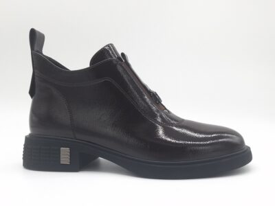 ADAMS SHOES ΓΥΝΑΙΚΕΙΑ ΜΑΥΡΑ ΜΠΟΤΑΚΙΑ ΛΟΥΣΤΡΙΝΙ-26511
