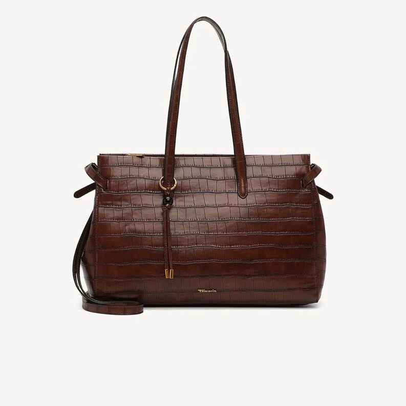 TAMARIS ΓΥΝΑΙΚΕΙΑ ΤΣΑΝΤΑ ΩΜΟΥ/SHOPPER ΚΡΟΚΟ ΚΑΦΕ-34856