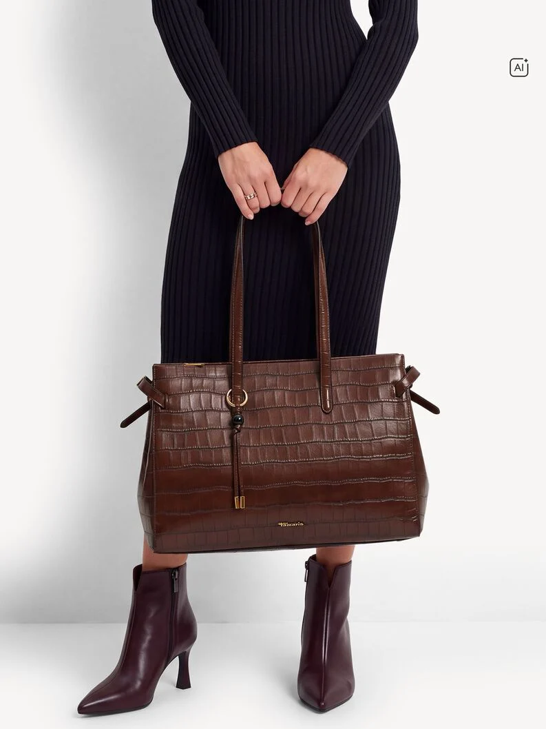 TAMARIS ΓΥΝΑΙΚΕΙΑ ΤΣΑΝΤΑ ΩΜΟΥ/SHOPPER ΚΡΟΚΟ ΚΑΦΕ-34856 - Image 2